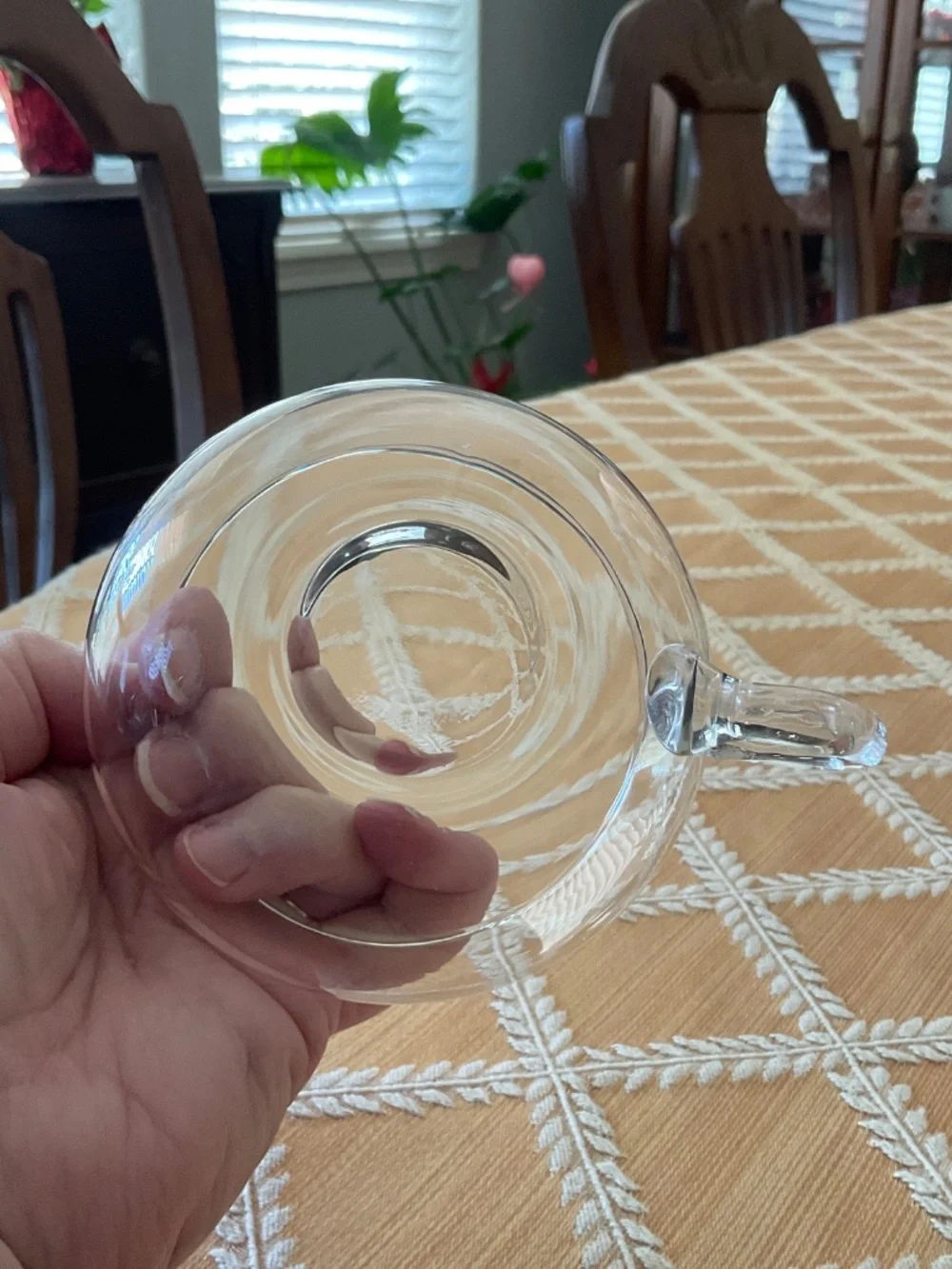 Pair of 7 oz Riekes Crisa “Moderno”glass punch cups.  Handblown.  Vintage.